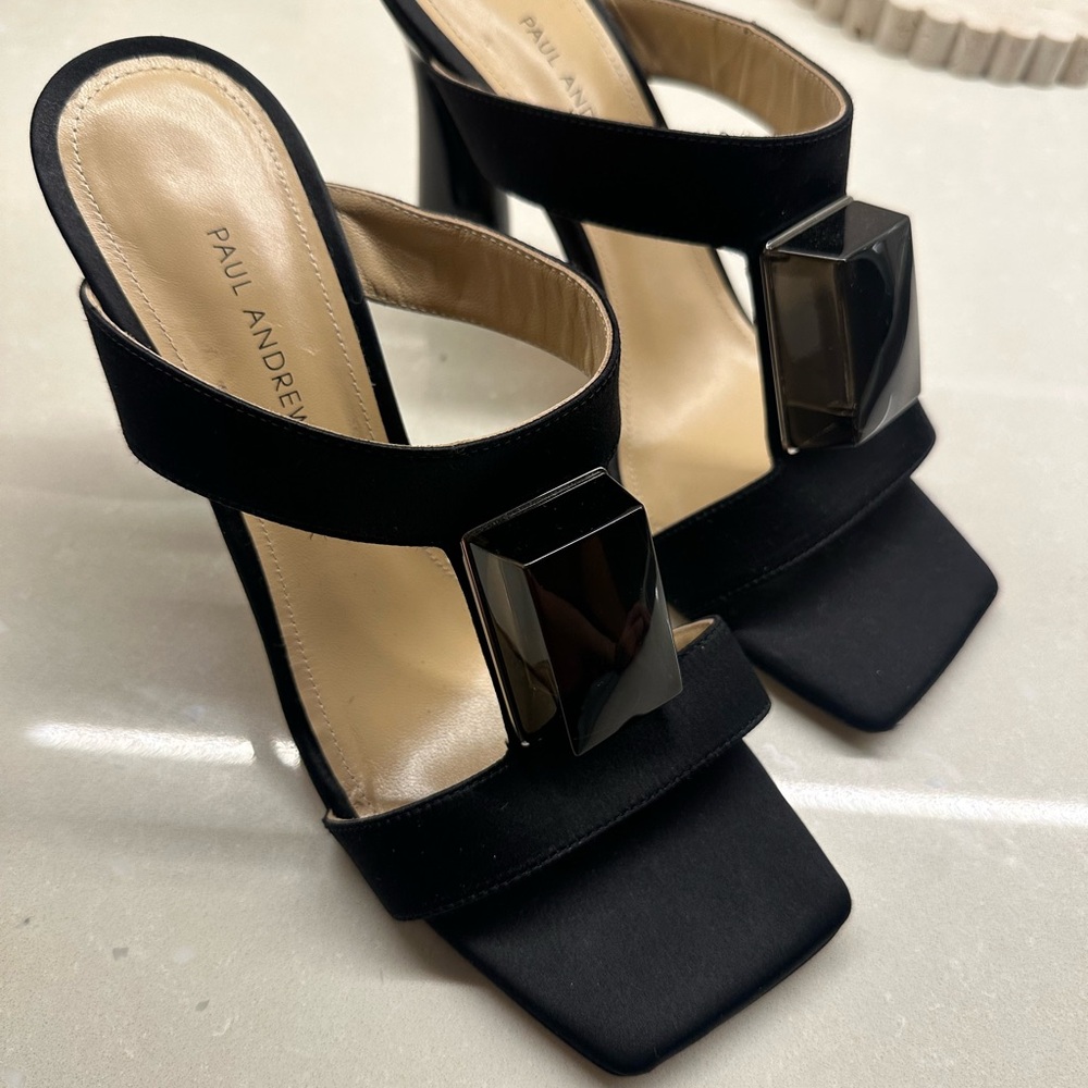 Paul Andrew Satin Mule - Picture 8 of 9